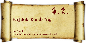 Hajduk Kerény névjegykártya